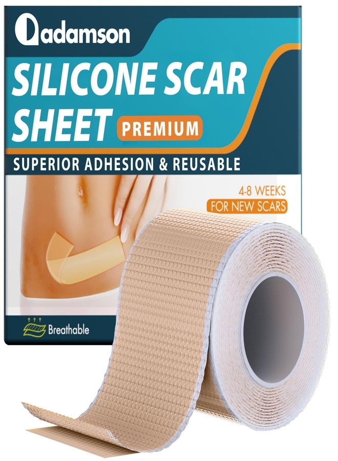 Adamson Premium Silicone Scar Tape for Surgical Marks - Reusable & Professional Silicone Scar Sheets - Medical Tape for Keloid, C-Section, Burns & More - All Skin Types (1.6"x 60" Roll-1.5M) - Image 1